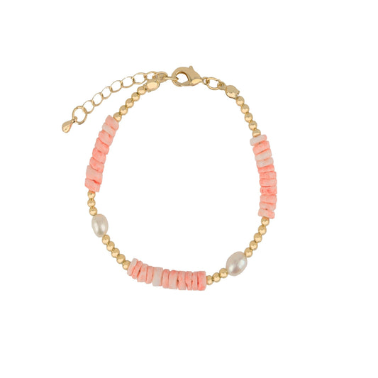 Goldrosa Perlenarmband