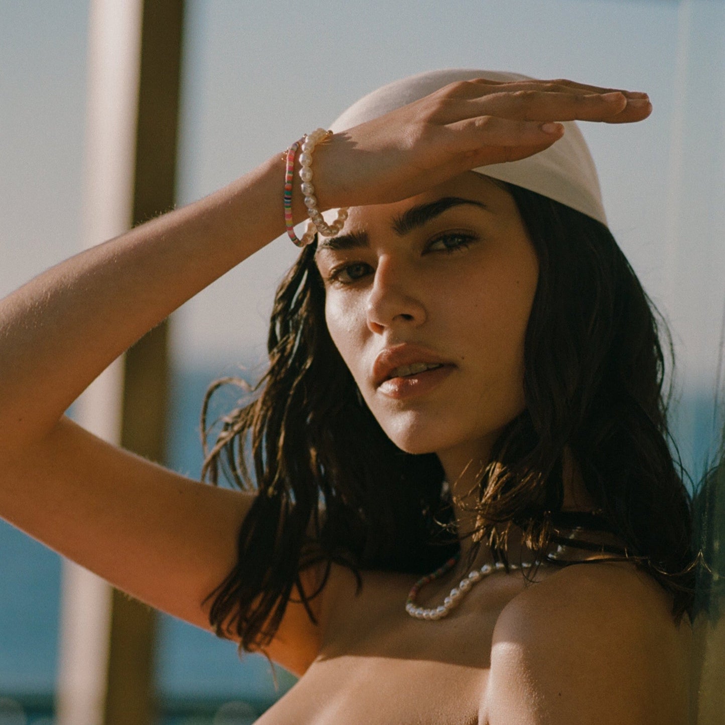 Half Pearl Half Colored Beads Collier