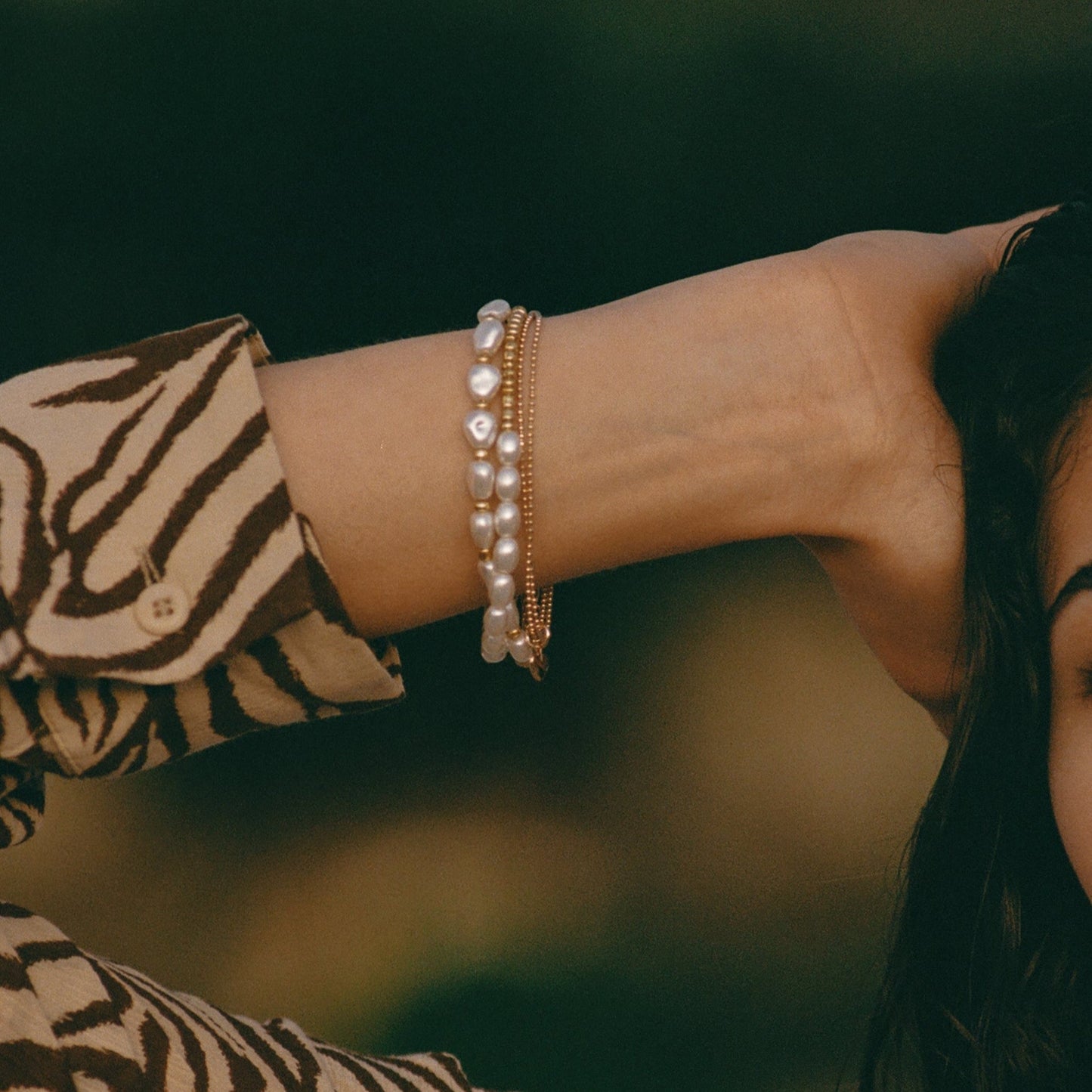 Perlengoldenes Mini-Perlenarmband