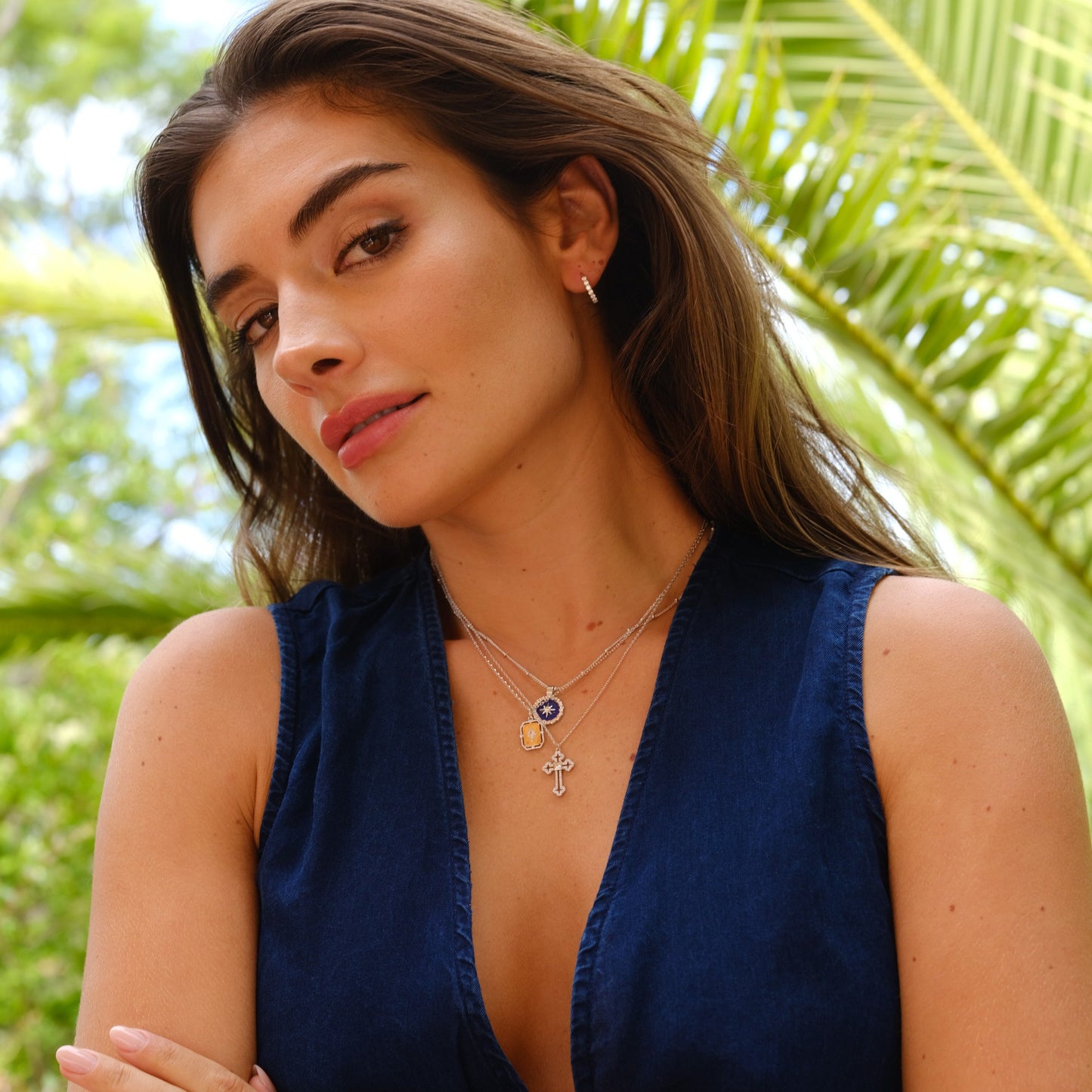 Silver Compass Necklace