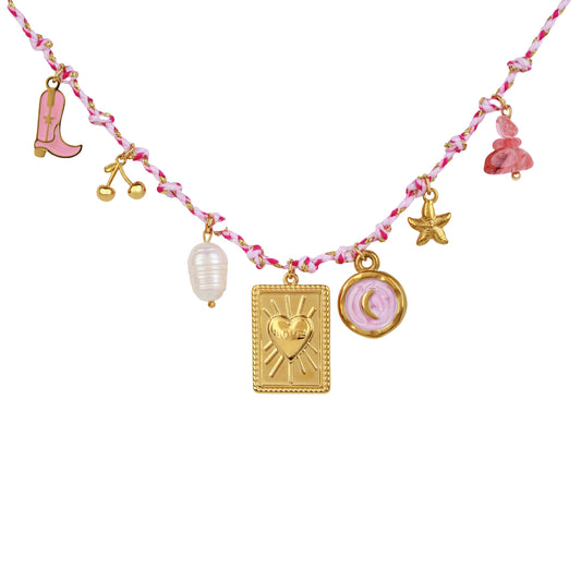 Pink Charm Necklace