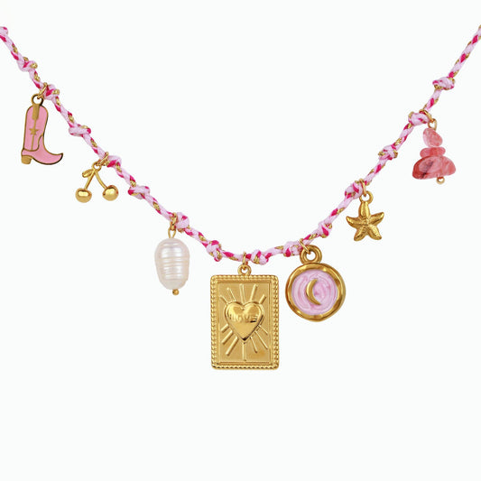 Pink Charm Necklace