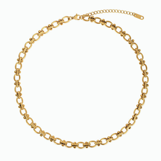 Round Link Necklace Gold