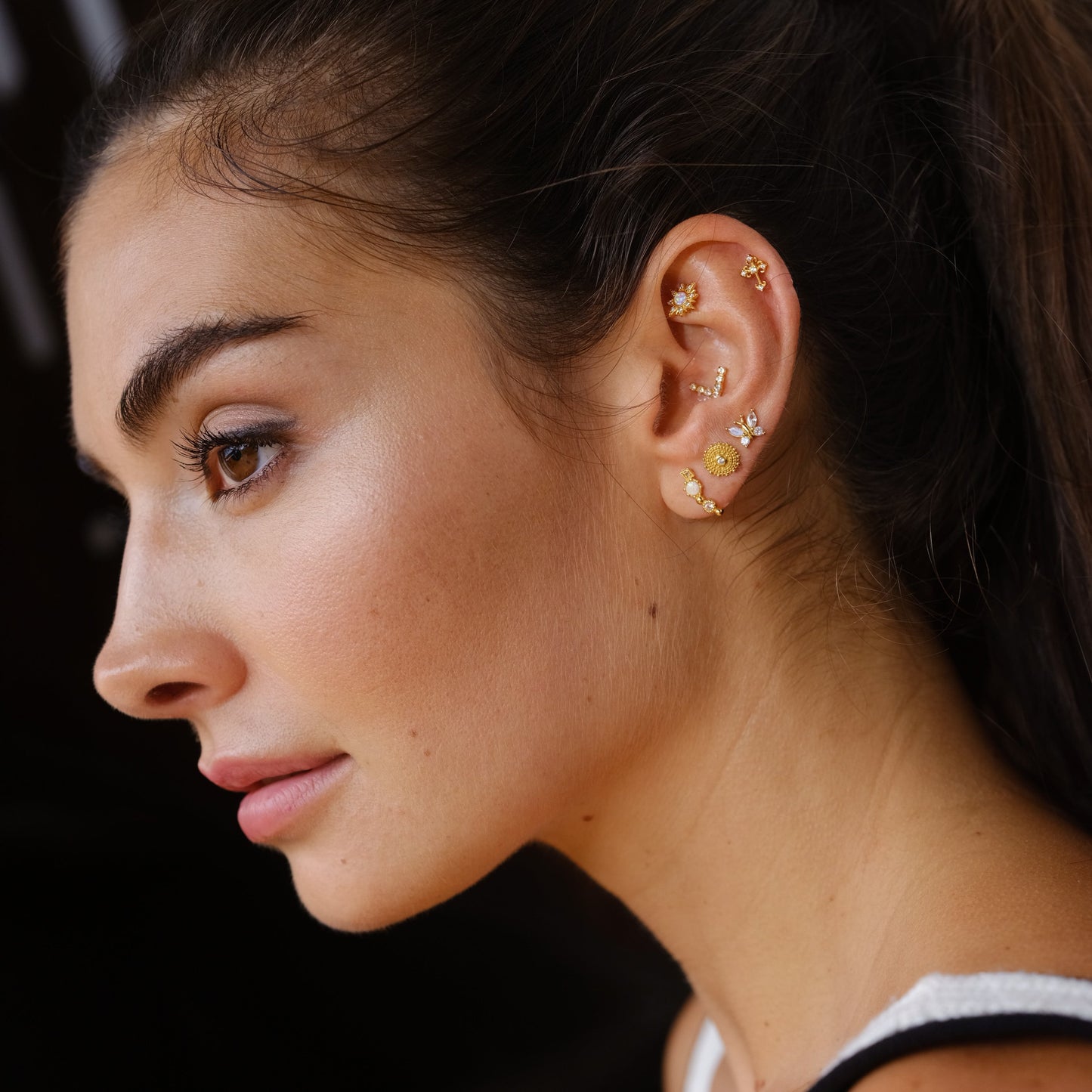 Cross Earstuds Gold