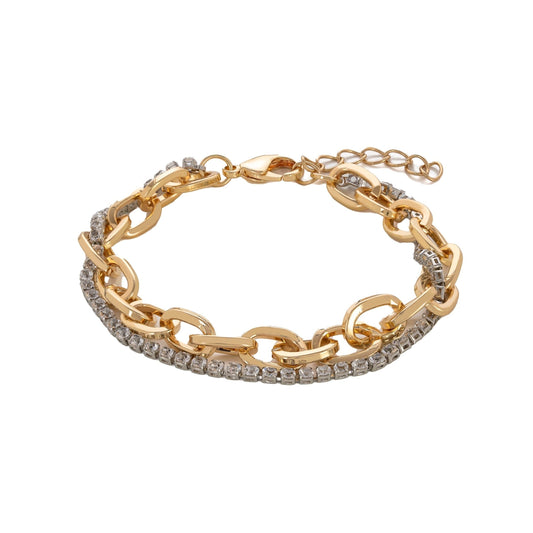 Double Tennis Chain Link Bracelet