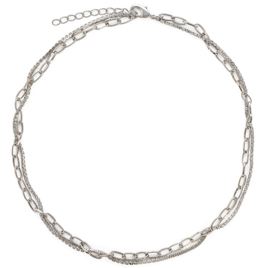 Double Tennis Chain Link Collier