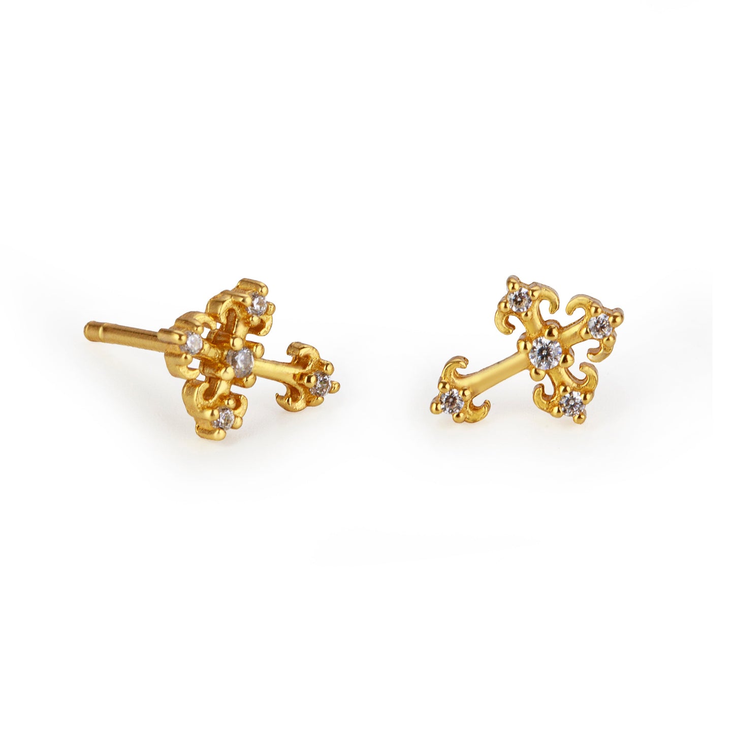 Cross Earstuds Gold