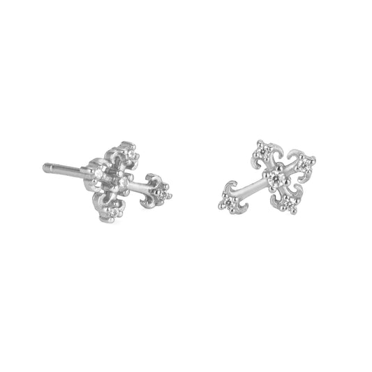 Cross Earstuds Silver