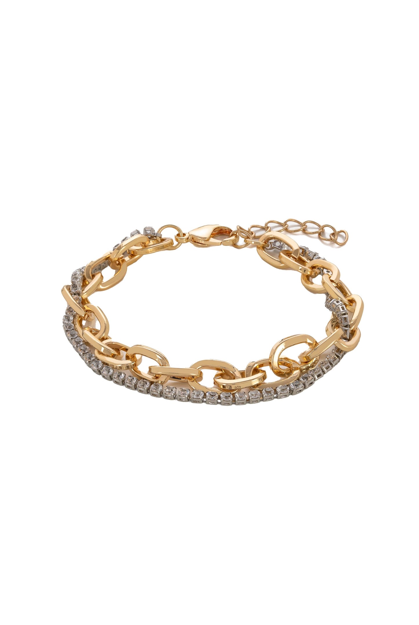 Double Tennis Chain Link Bracelet