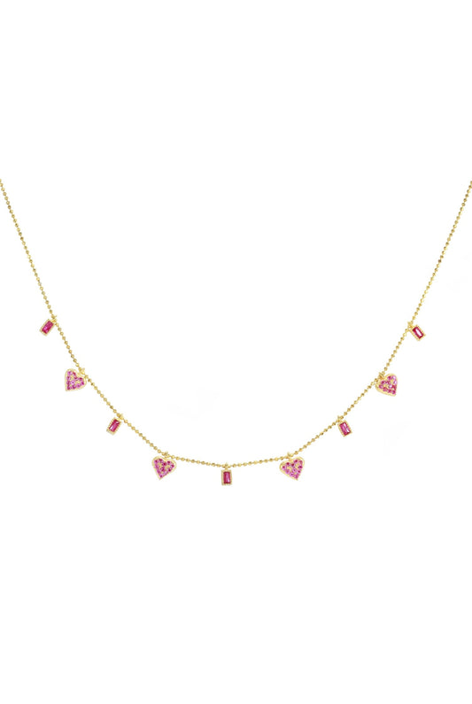 Pink Hearts Necklace