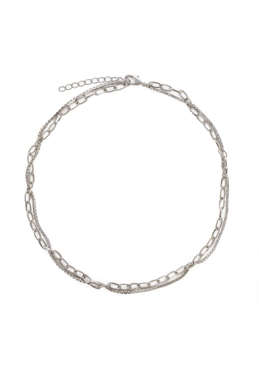 Double Tennis Chain Link Collier