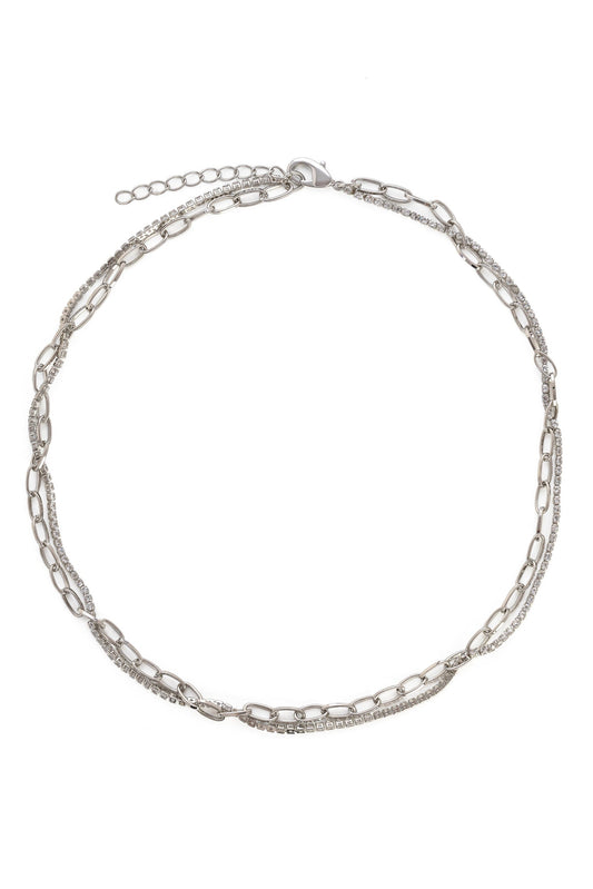 Double Tennis Chain Link Collier