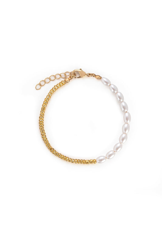 Pearl Golden Mini Beaded Bracelet