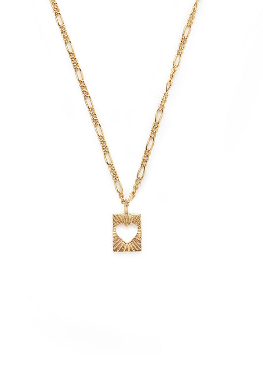 Gold Heart Card Necklace