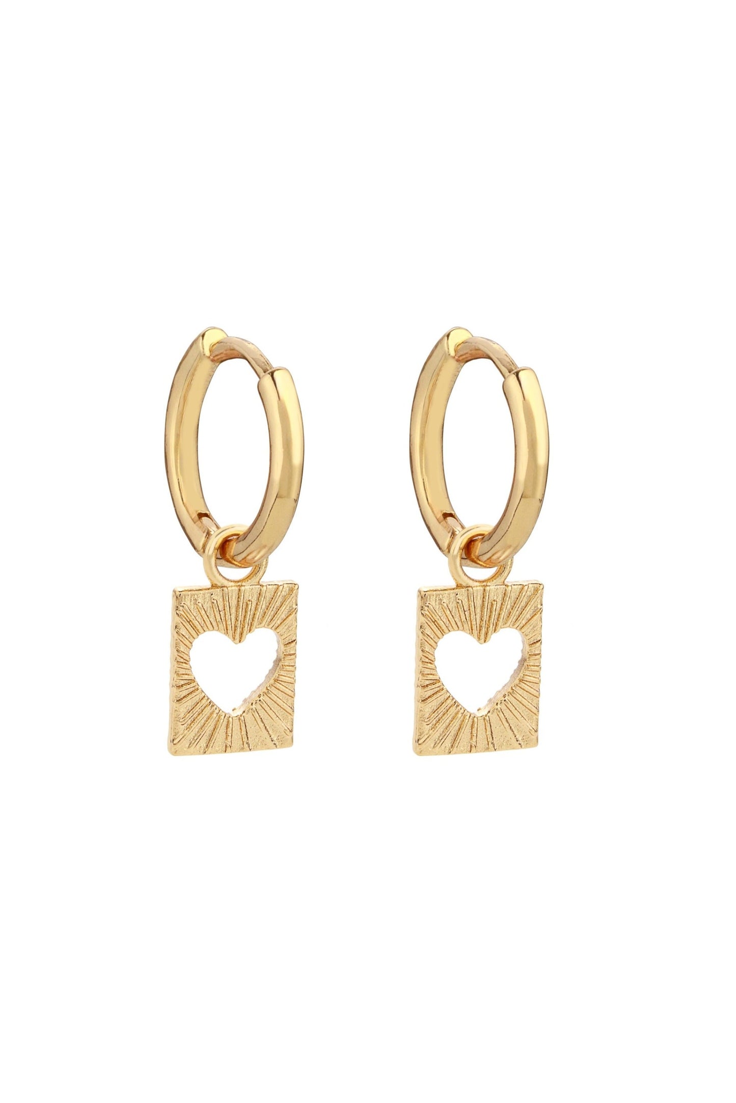 Gold Heart Card Mini Hoops