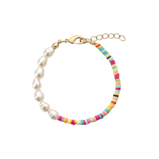 Half Pearl Half Colored Beads Bracelet