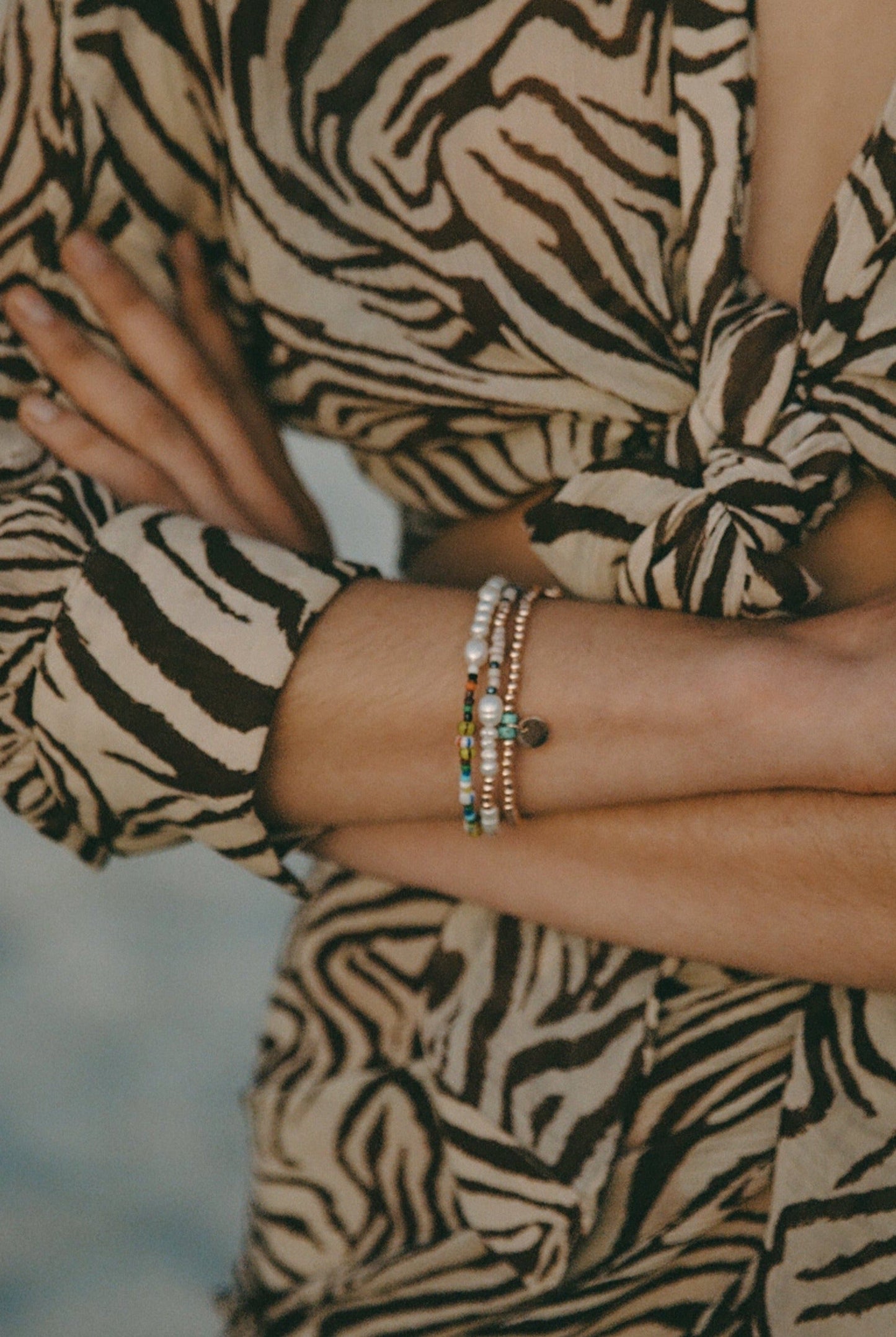 Gold Turquoise Beaded Bracelet