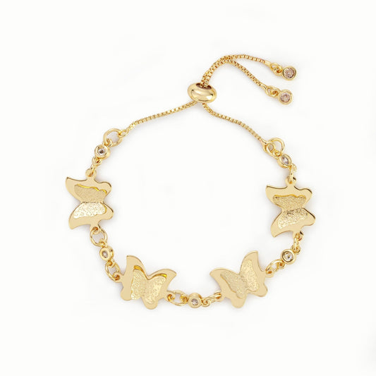 Multi Butterfly Bracelet Gold